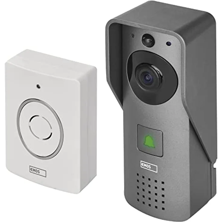 EMOS GoSmart Video-Türklingel IP-09D CLOC mit WiFi und App, wasserfeste Smart Home Videoklingel 1080p Kameraeinheit, Klingel und Netzteil, Türschloss-Steuerung, kompatibel mit Alexa, Google Assistant