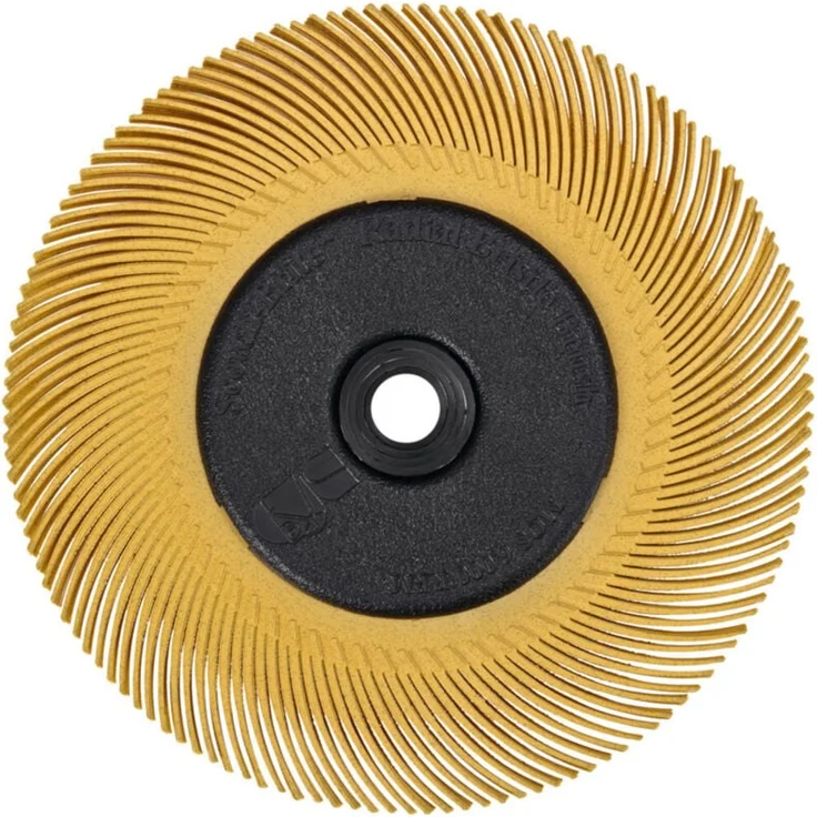 3M Scotch-Brite Bristle-Brush Typ C, 50 mm Durchmesser, Schaft-6 mm, Körnung 220, rot, für flexible Wellen und Geradschleifer