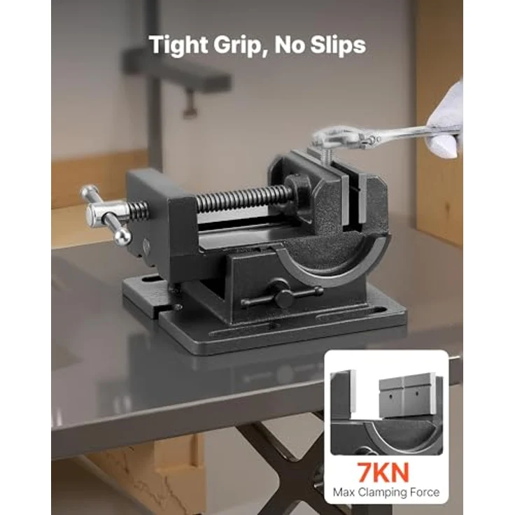 VEVOR Kippbarer Maschinenschraubstock, 10,795 cm Backenbreite, 0–90° Neigung verstellbar, rutschfeste Struktur, schwarz – Bild 2
