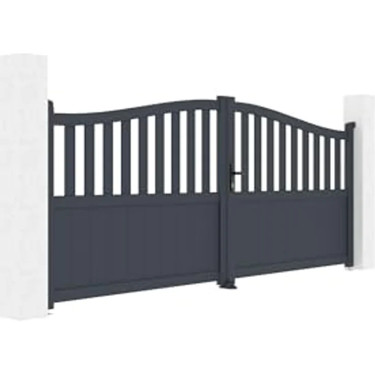Casanoov Doppelflügeltor MEIJE, 340 cm Aluminium Gartentor, grau anthrazit, Höhe 140 cm, Zubehör inklusive – Bild 5