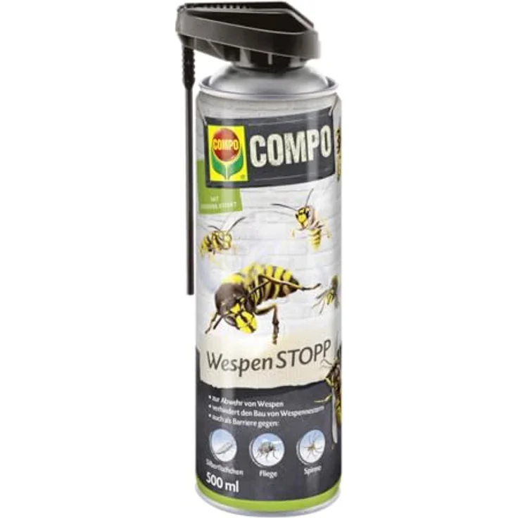 COMPO WespenSTOPP Wespenspray mit Sprührohr, Sofort- und Langzeitwirkung gegen Wespen und Wespennester, 500 ml, Grün – Bild 1