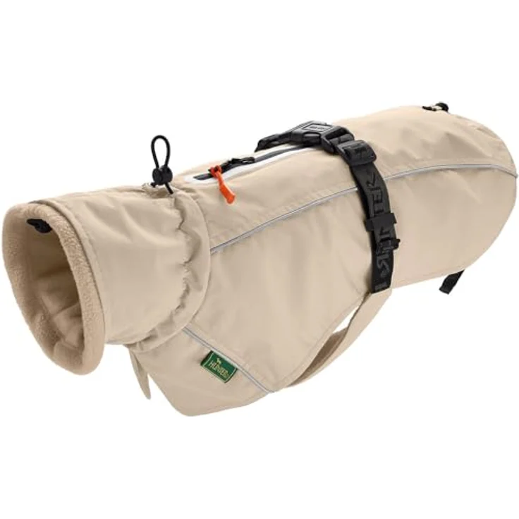 HUNTER Hundemantel Nordby Mops & Co. Creme, Größe 36 mit reflektierenden Paspeln – Bild 1