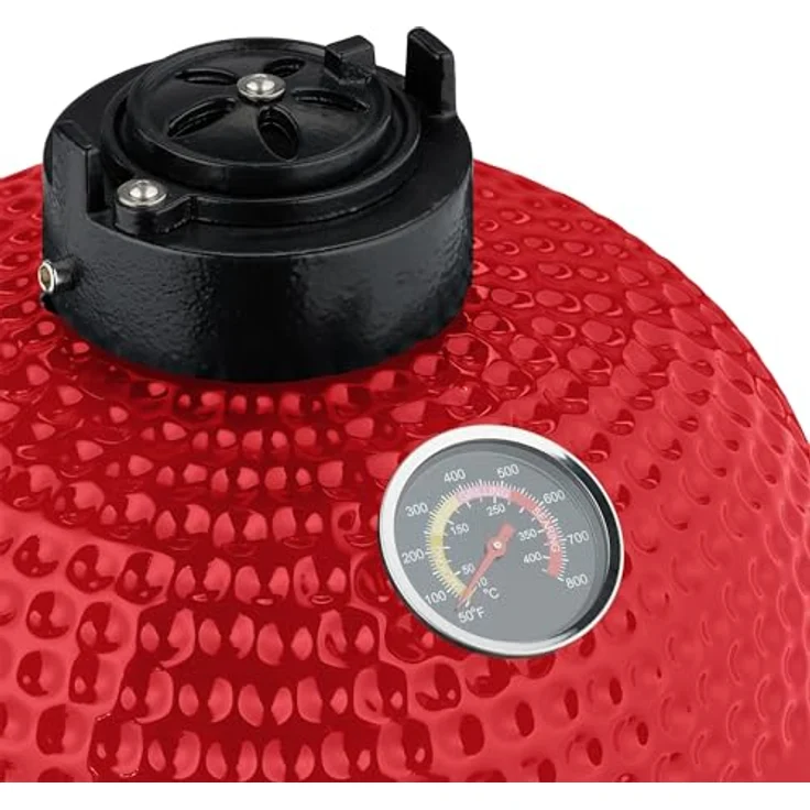 Relaxdays Kamado-Grill, Keramikgrill mit 26 cm Grillfläche, präzise Temperaturregelung und integriertem Thermometer – Bild 9