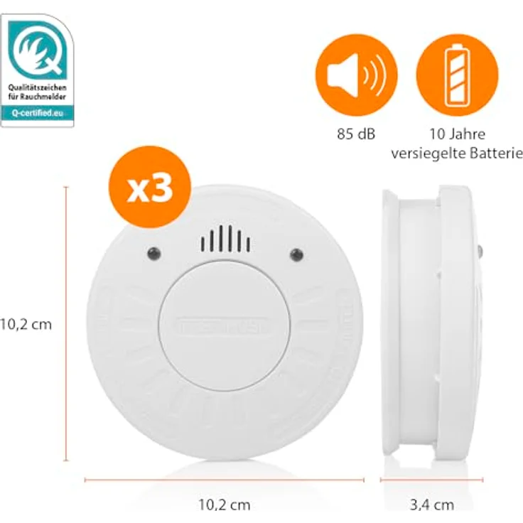 Smartwares FSM-12503 Rauchmelder 3er Pack, 3 V, Weiß – Bild 4