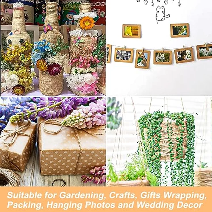 Vivifying 400m Jute-Schnur, Braun, 1mm Durchmesser, ideal für Garten und Bastelprojekte – Bild 4