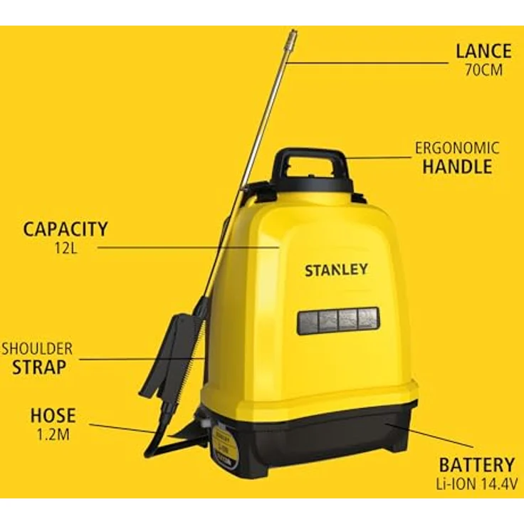 Generic STANLEY Akku-Drucksprühgerät, 12 L, 14,4 V, 2,0 Ah, für effizientes Bewässern – Bild 5