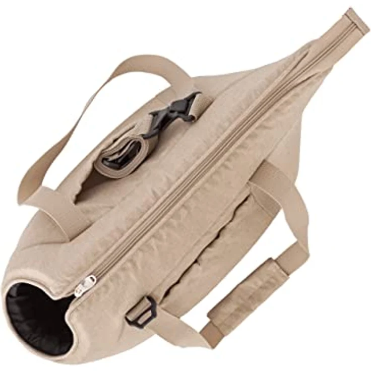DOGGY Hundetasche, Hände frei Reisetasche mit Seitentaschen, Katzentasche, Beige, L: 25 x 43 x 27 cm - HAUSTIERFREUNDLICH, SAFE, LEICHT SAUBER ZU HALTEN – Bild 3