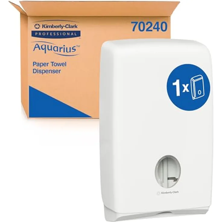 Kimberly-Clark Aquarius U7024, Slimfold Handtuchspender, weiß, modern und wartungsfreundlich mit Sichtfenster, für Scott und Kleenex Handtücher