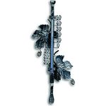 TFA Dostmann Analoges Außenthermometer, 12.5004, aus Schmiedeeisen, 38,5cm hoch, mit handgeschmiedeten Weinblätter, inkl Befestigungsmaterial, altzinn