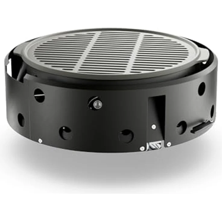 Petromax Atago Black Edition, 4in1 Mobiler Grill mit emailliertem Gussgrillrost und mattschwarzem Design – Bild 3