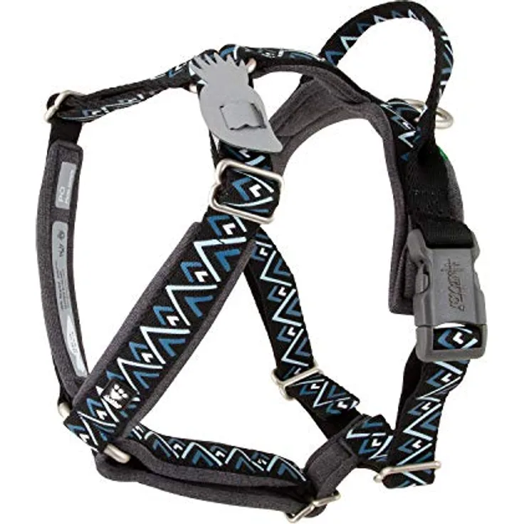 Hurtta Razzle Dazzle Hundegeschirr, Brombeere, 35/45 cm - Verstellbares Y-Geschirr für wachsende Welpen mit gepolsterter Passform