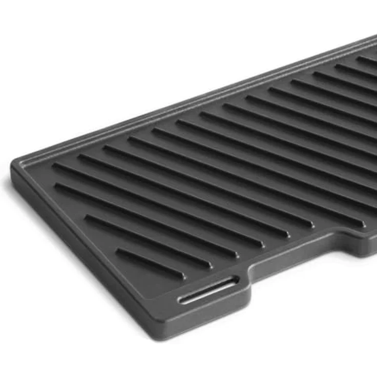 BURNHARD Grillplatte Gusseisen Wendeplatte EARL 43 x 19,8 x 2 cm, Plancha, beidseitig verwendbar, mit Emaille-Beschichtung – Bild 4