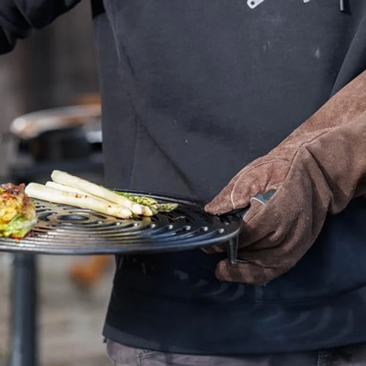 Petromax Grillhandschuhe, Rauleder, braun, hitzebeständig bis 250°C mit Kevlar®-Lage – Bild 4