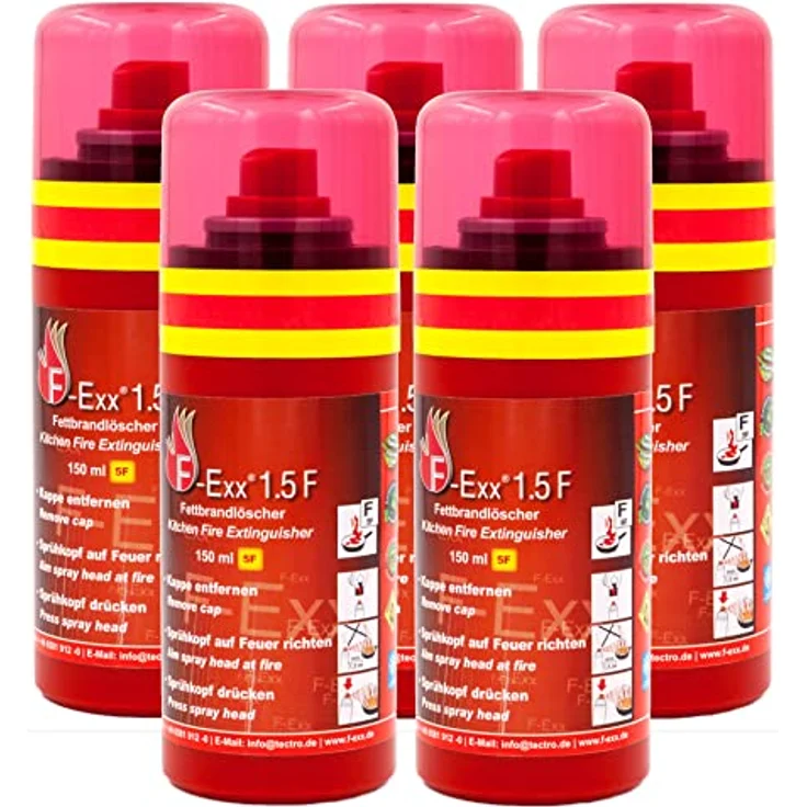 F-Exx 1.5 F Fettbrandlöscher für die Küche, 150 ml Feuerlöscher Brandklasse A, F – Bild 2