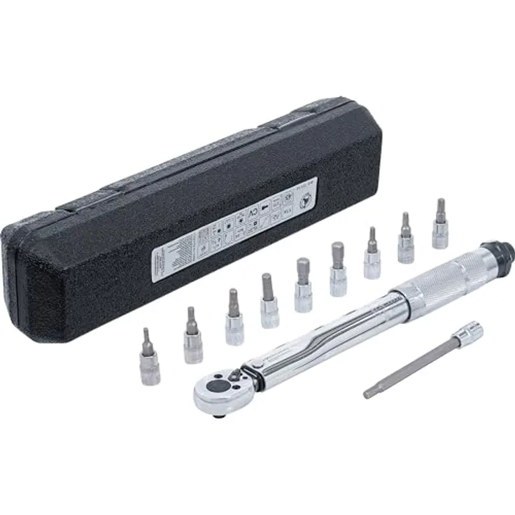 BGS Diy 72118 Drehmomentschlüssel-Satz 2-24 Nm 11-tlg. Fahrrad, verchromt, hochglanz