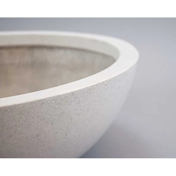 Elegant Einrichten Pflanzkübel Fiberglas Schale-Rund, D55xH19cm, perlmutt-weiß, UV-beständig und frostsicher – Bild 2