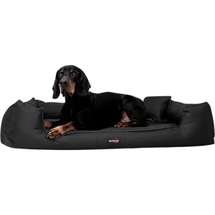 tierlando Orthopädisches Hundebett Goofy mit Matratzenschoner XL 110cm Schwarz, Polyester, waschbar