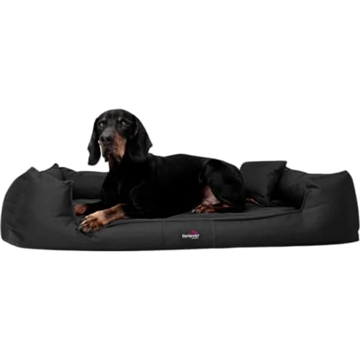 tierlando Orthopädisches Hundebett Goofy mit Matratzenschoner XL 110cm Schwarz, Polyester, waschbar – Bild 1