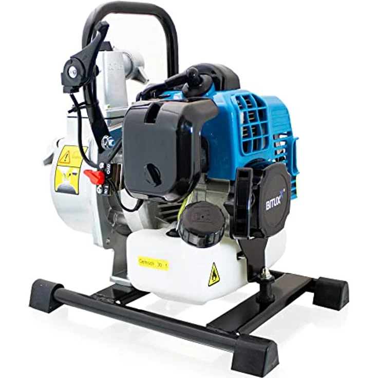 Bituxx Benzin Wasserpumpe MS-15195, 1250W 1,5 Zoll, 43ccm Motor, blau, Fördermenge 15 m³/h – Bild 2