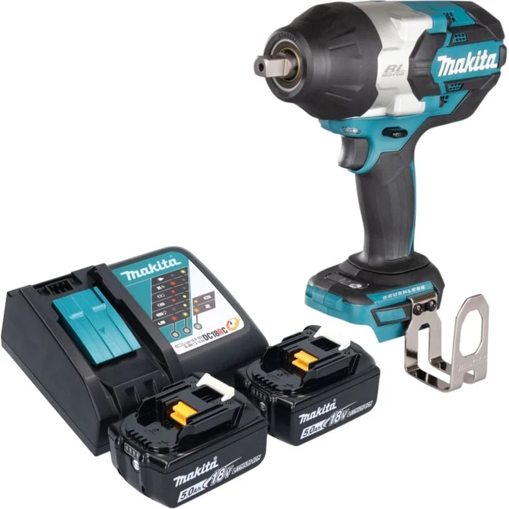 Makita DTW 1004 RT, Akku Schlagschrauber 18 V mit 1050 Nm, 1/2" Brushless, 2x 5,0 Ah Akku, Ladegerät