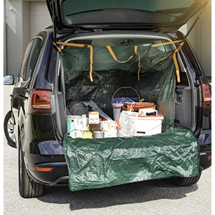 Windhager Laderaumschutz und Transportsack, Kofferraumschutz, Innenraumschutz für Auto, Kofferraummatte für Hunde, 1,7 x 1,2 x 0,7m, 100g-m², 07195, grün – Bild 5