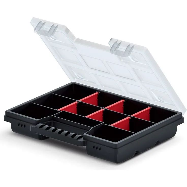 Prosperplast Werkzeugkoffer Kistenberg NOR KNO20154, robuster Korpus aus Polymermischung, 195 x 155 x 35 mm, mit beweglichen Trennwänden