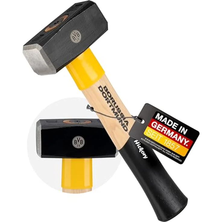 PICARD Hammer Fäustel 1.000g SecuTec HS 43, BVB-Look mit gelasertem Logo und Hickory-Stiel – Bild 1