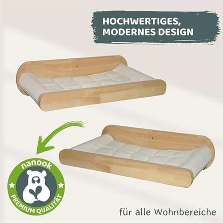 nanook Katzen Wandliegeplatz Wand Katzenliege Hängematte Katzenbett Kletterwand - 60 cm - zur Wandmontage, naturfarben - Preisvergleich – Bild 2