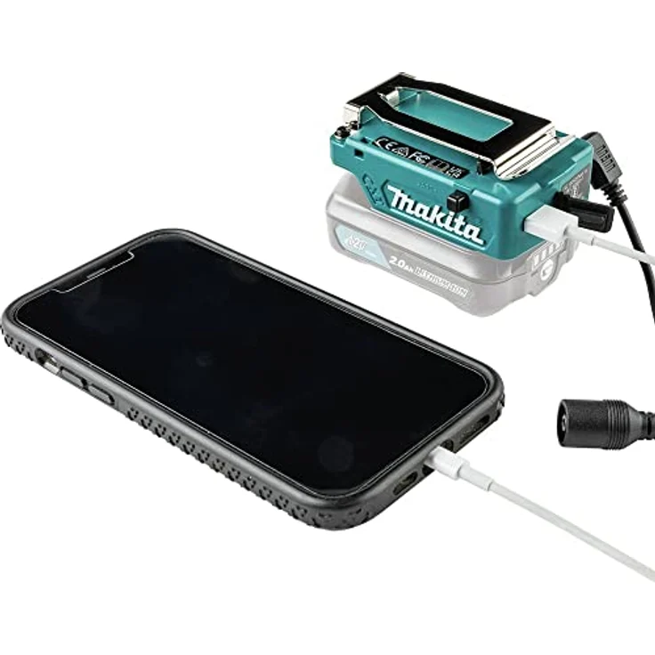 Makita Akku-Adapter 12V max. TD00000110, Akku-Halter mit USB-Anschluss und Gürtelklipp für Heizjacken – Bild 5