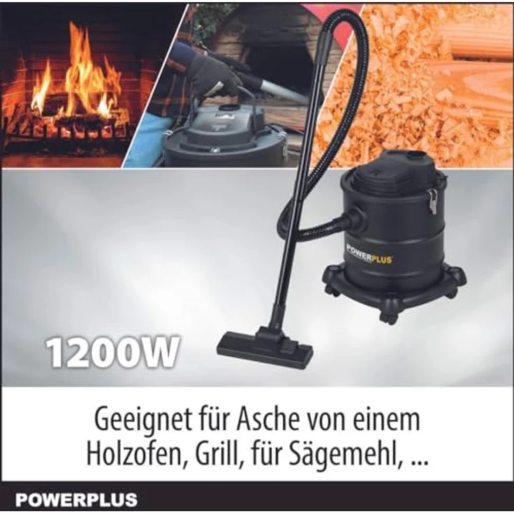 POWER plus PowerPlus Aschesauger POWX308, Schwarz, 20 Liter – Bild 2