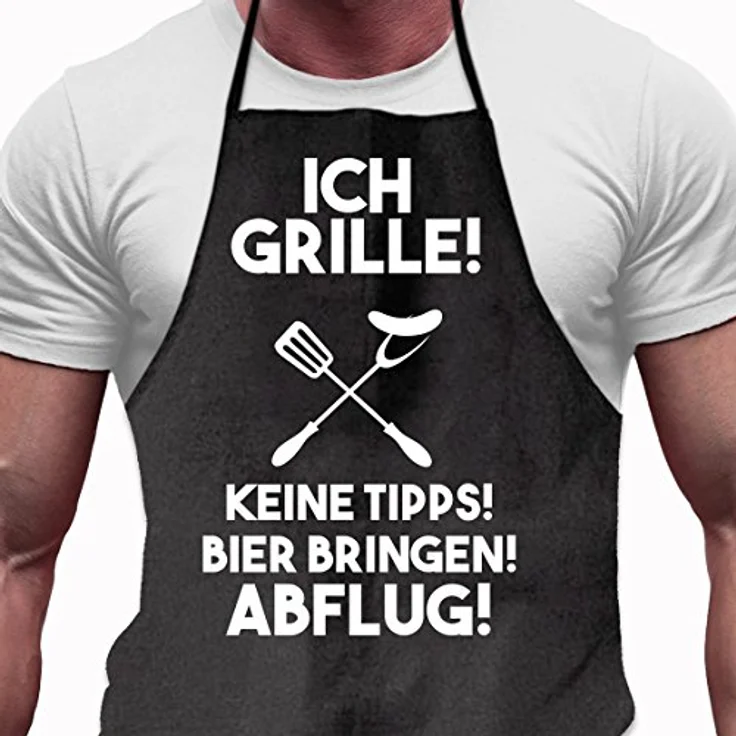Grillschürze Ich grille - Lustiges Geschenk für Männer und Grillmeister – Bild 2