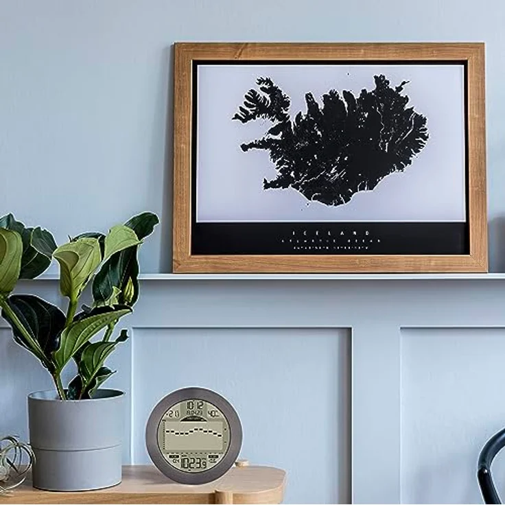 TFA Meteomar, Wetterstation mit Funkuhr und Luftdrucktrend, Grau – Bild 6