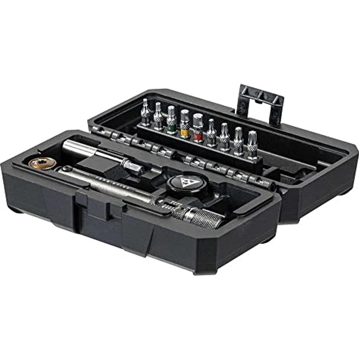 Topeak Torq Stick Pro, Drehmomentschlüssel mit einstellbarem Drehmoment von 2-10 Nm, inkl. Raschenkopf und 9 Bits, Werkzeugbox – Bild 2