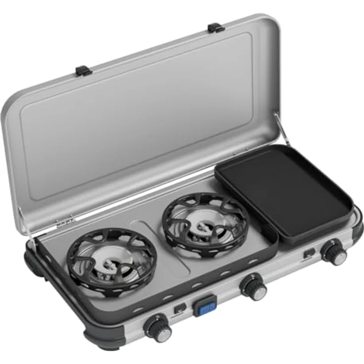 Campingaz Camping Kitchen 2 Multi Cook, Gaskocher mit 3 unabhängig regelbaren Brennern, Piezo-Zündung und Flameguard Technologie – Bild 1