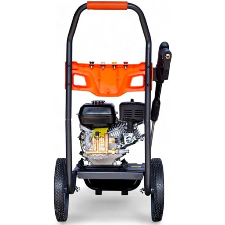 DeTec DAEWOO Benzin Hochdruckreiniger 207 bar, 7 PS mit Messing Pumpenkopf, 12 m Hochdruckschlauch, 4 Schnellwechseldüsen, ideal für Steinreinigung – Bild 7
