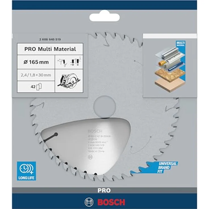 Bosch Professional 2608640519 Kreissägeblatt KSB 165 x 30-20 42TR-F multi SB2,4 – Bild 2