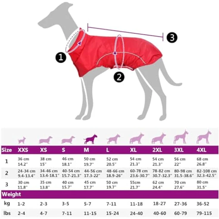 vidaXL Hunde Regenmantel M, wasserdichter Hundemantel mit Reflexstreifen, Polyester, rot, für Welpen – Bild 3