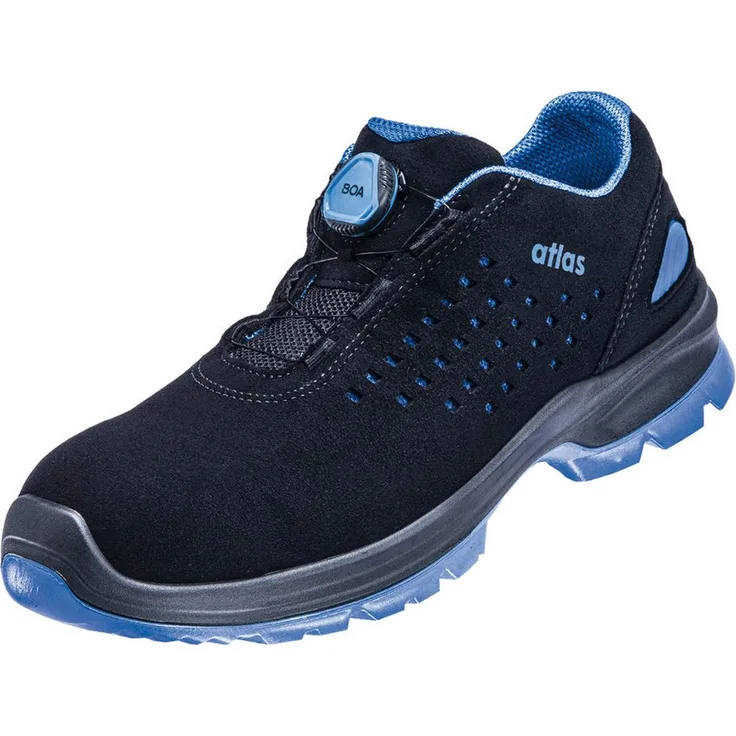 ATLAS Sicherheits-Halbschuh SL 9405 XP BOA ESD Sicherheitsschuh, SportLine-Obermaterial, XP metallfreie Durchtritthemmung, Alu-tec Aluminiumkappe, Schwarz/Royal Blau