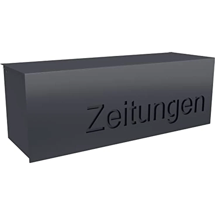 MOCAVI ZF 2b Zeitungsrolle anthrazitgrau, große Zeitungsrolle mit Beschriftung Zeitungen, modernes Design-Zeitungsfach, RAL 7016, grau, Zeitungs-box, Kasten eckig – Bild 2