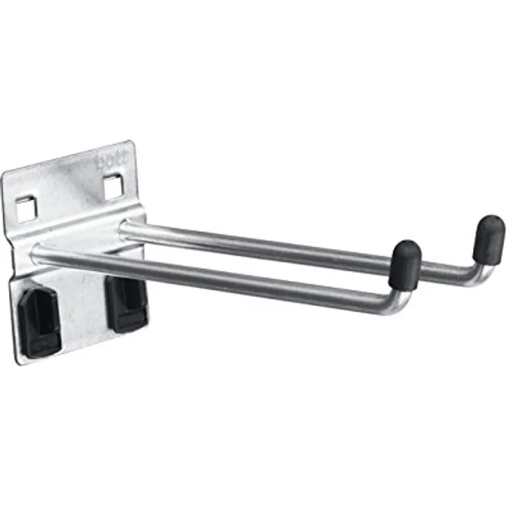 Bott Doppelhaken für Lochblech-Platten-System, senkrechtes Hakenende, Abstand 32 mm