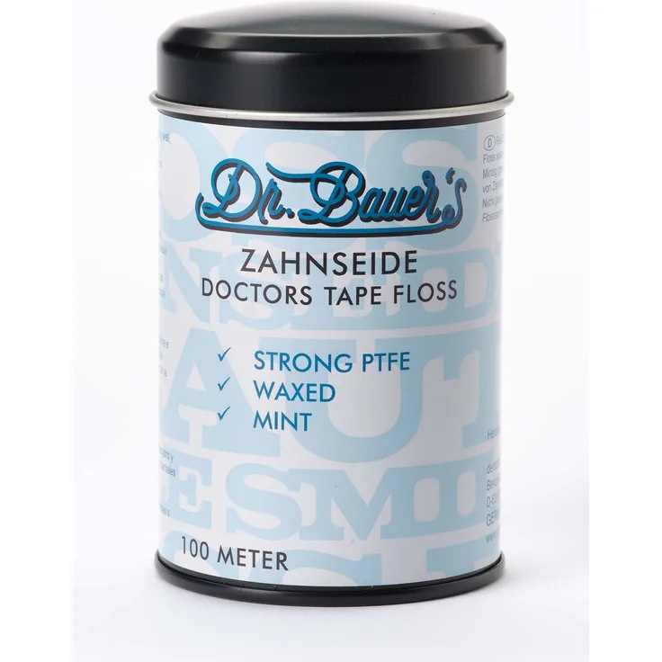 Dr. Bauer’s PTFE Dental Floss, Unwaxed Mint Tape, Strong & Gentle Cleaning for Sensitive Teeth