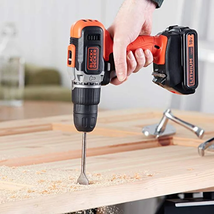 Black+Decker BCD003C2K-QW Hammerbohrer, 18 V, 21.000 ipm, inkl. 2 Lithium-Batterien, 1,3 Ah und Koffer – Bild 5