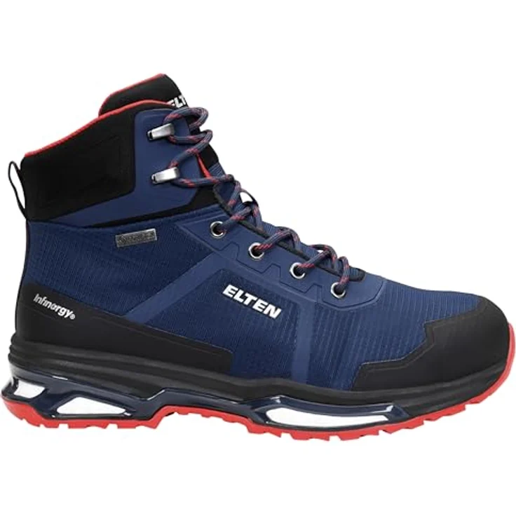 GCS Batai ELTEN Bente XXE GTX Blue Mid ESD S3 Sicherheitsschuhe, hydrophobiertes Textilober-material, metallfreier Durchtrittschutz, Stahlkappe, Größe 46, blau – Bild 2