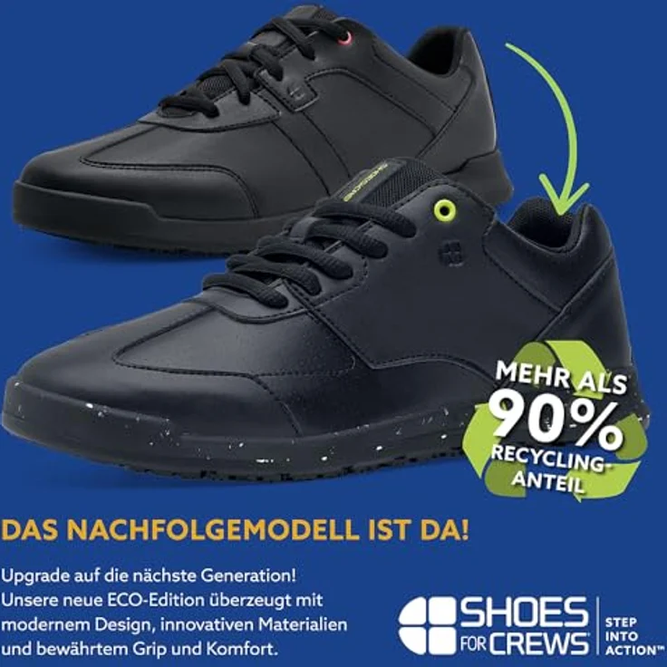 Shoes For Crews LIBERTY WOMENS schwarz Sicherheitsschuh wasserabweisend, Damen Arbeitsschuh mit eng zulaufender Sohle und Vegan-Zertifikat – Bild 3