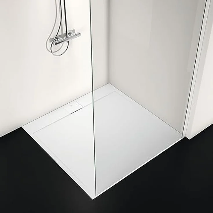 Ideal Standard Ultra Flat S i.life Quadrat-Brausewanne, 1200x1200x30mm, Mineralguss mit rutschhemmender Oberfläche, Ablaufmitte – Bild 4