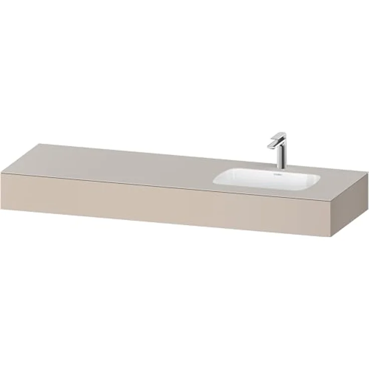 Duravit Qatego Einbauwaschtisch mit Konsole, 1600x550x170mm, Becken rechts, taupe matt, QA4694091910000 – Bild 1