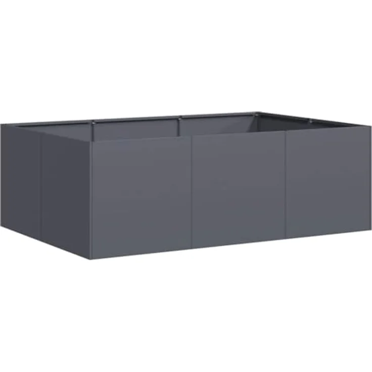 vidaXL Pflanzkübel Anthrazit 120x80x40 cm Stahl, Pflanzgefäß mit viel Platz und erhöhter Stabilität – Bild 1