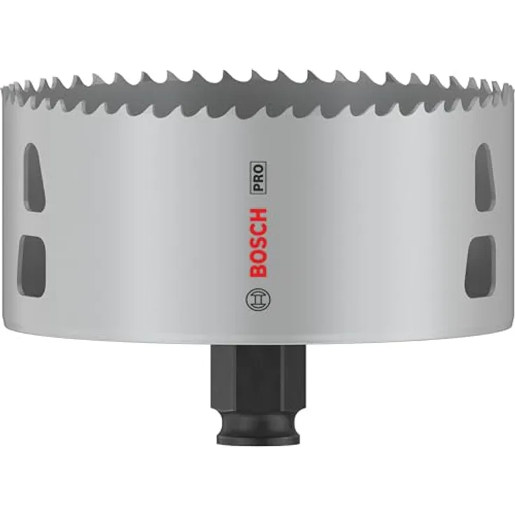 Bosch 1x PRO Multi Material Power Change Plus Lochsäge, Ø 105 mm, für Weichholz und Trockenbauwand, Professional Zubehör, blau
