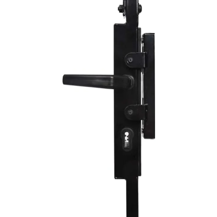 vidaXL Zauntor mit gewölbter Spitze und 2 Pfosten 105 x 204 cm Schwarz – Bild 8