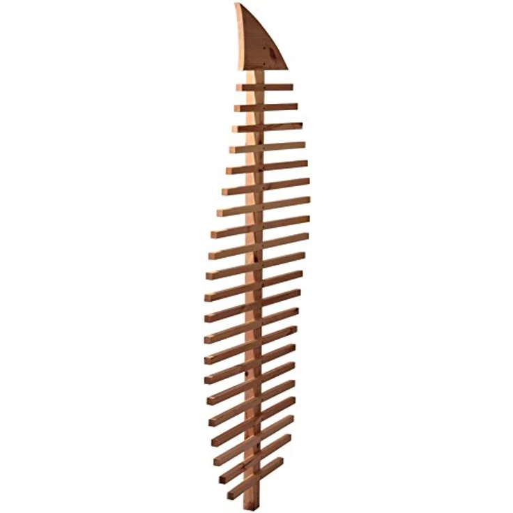 dobar Rankhilfe "Fraxinus-Blatt", großes Design-Rankgerüst aus naturfarbenem Kiefernholz, 76x6,5x186 cm, Metall-Erdspieß 7x7x75 cm – Bild 8